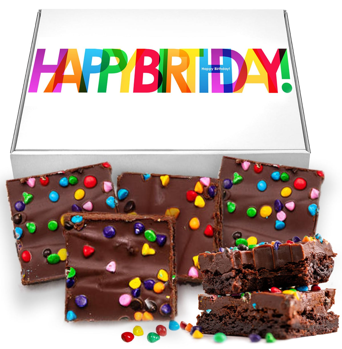 OMCookie Birthday Party Large Brownies Gift Box – Nut Free, Kosher Pareve, Individually Wrapped