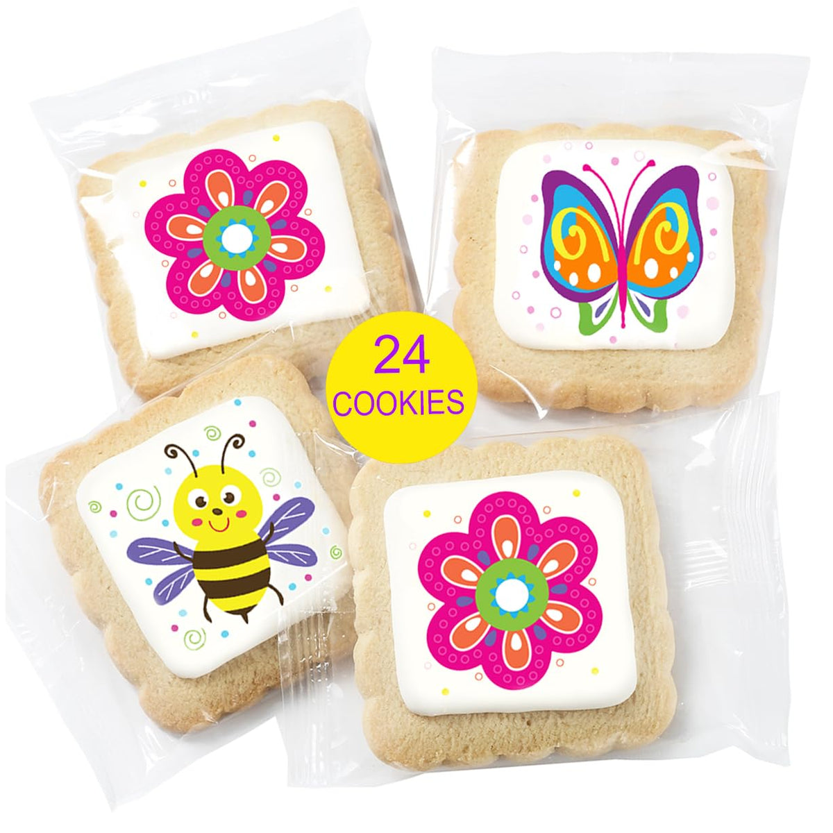 OMCookie Spring Cookies 24 Pack – Individually Wrapped, Nut-Free, Kosher OU-D, Easter Party Favors
