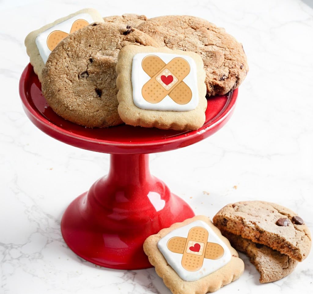OMCookie Get Well Soon Cookies Gift Basket – Large Chocolate Chip & Decorated Sugar Cookies (Individually Wrapped)