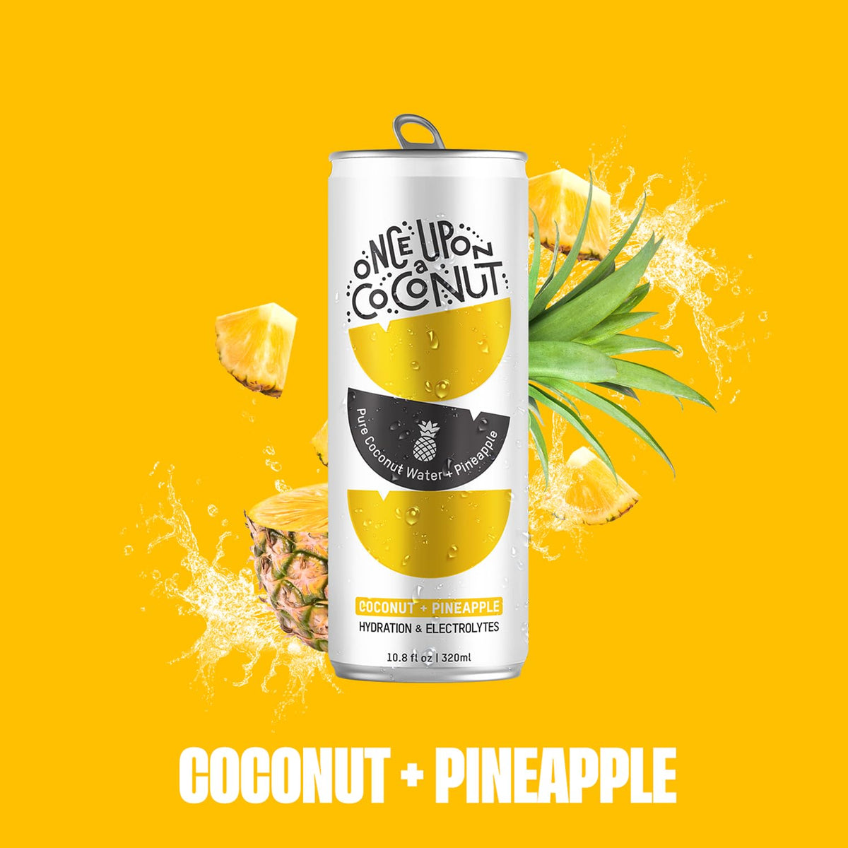 Once Upon a Coconut Premium Pineapple Coconut Water – Low Calorie, Electrolytes, Non-GMO, Gluten-Free, 10.8 Fl Oz (Pack of 12)