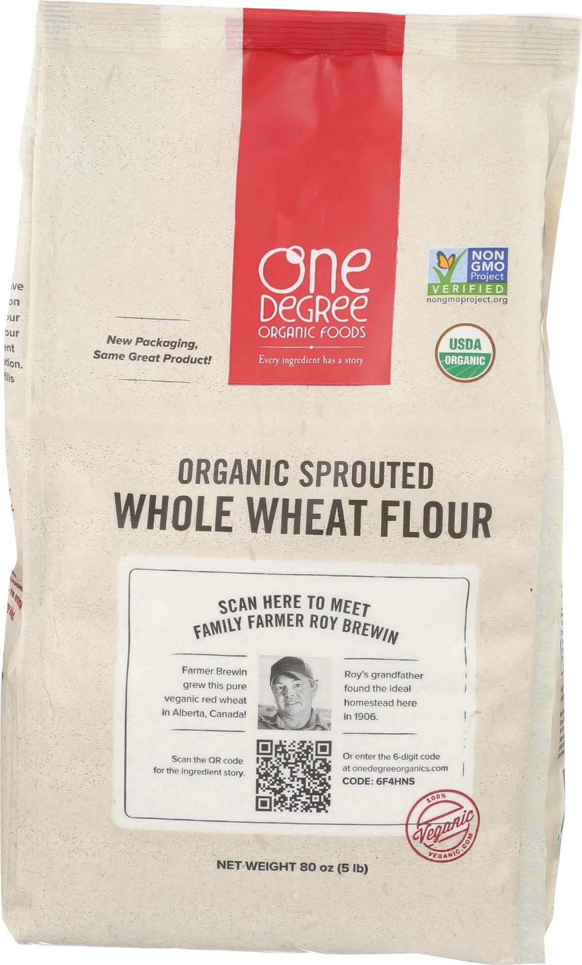 One Degree Organic Foods Organic Sprouted Whole Wheat Flour 80oz