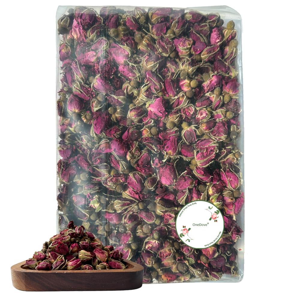 OneDove Dried Rose Petals & Buds – 1 lb Food Grade for Tea, Baking, Water Infusions, Essential Oils & Wedding Confetti