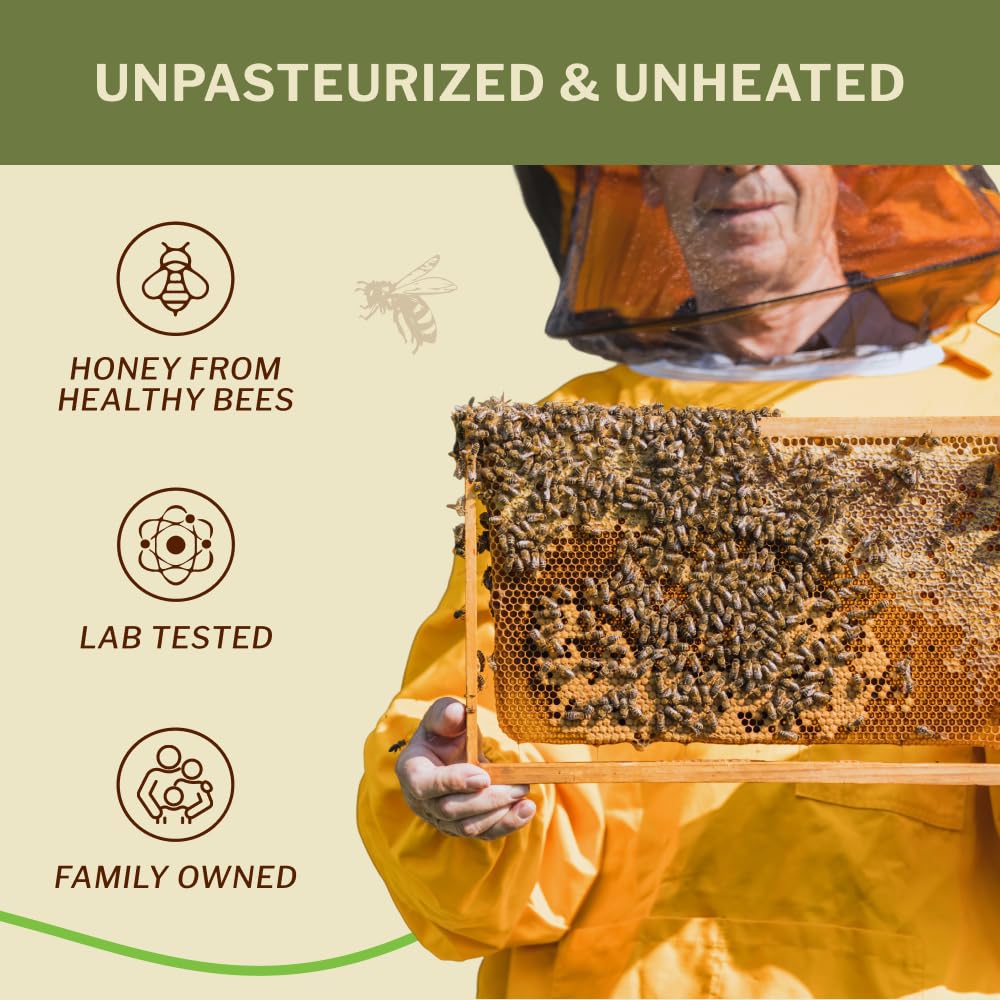 OneRoot Raw Buckwheat Honey – 500g, Unheated & Unfiltered, Dark, Nutrient-Rich Natural Sweetener