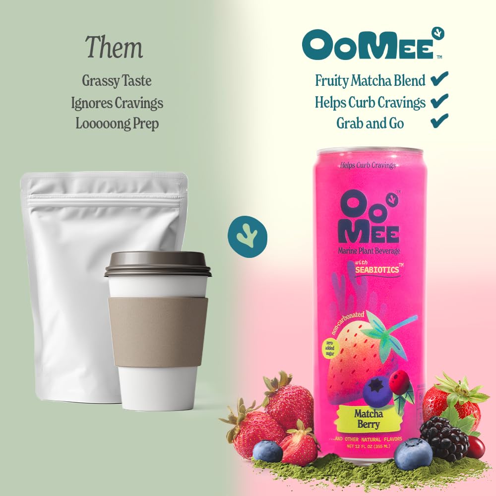 OoMee Fruity Matcha Drink Variety Pack – Berry, Lemon Mint & Passionfruit-Yuzu
