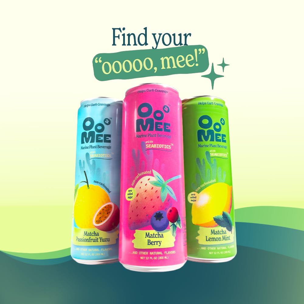 OoMee Fruity Matcha Drink Variety Pack – Berry, Lemon Mint & Passionfruit-Yuzu