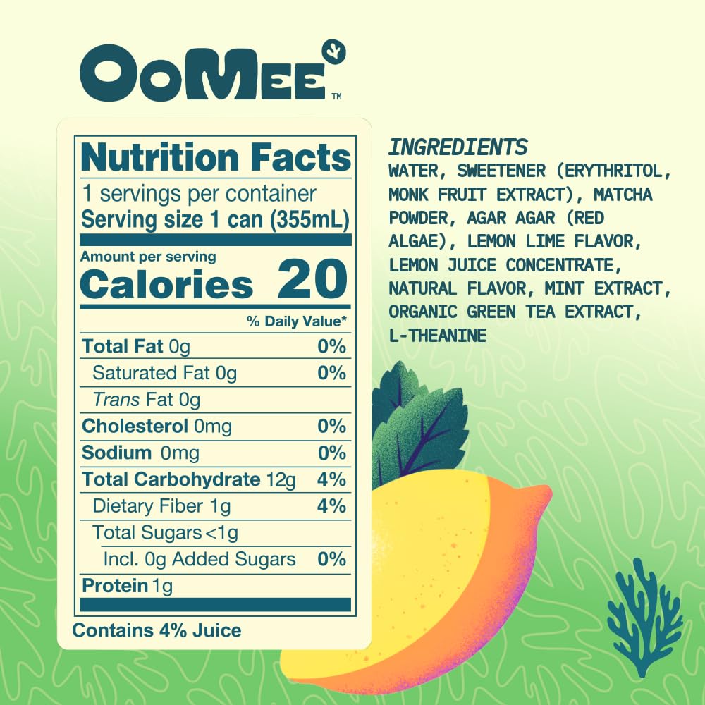 OoMee Fruity Matcha Drink Variety Pack – Berry, Lemon Mint & Passionfruit-Yuzu