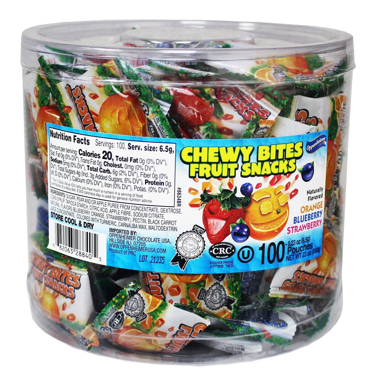 Oppenheimer USA 100 Fruit Nuggets Mini Pouches – Kosher, Gluten Free, Real Juice, Vitamin C 66% | Au'some