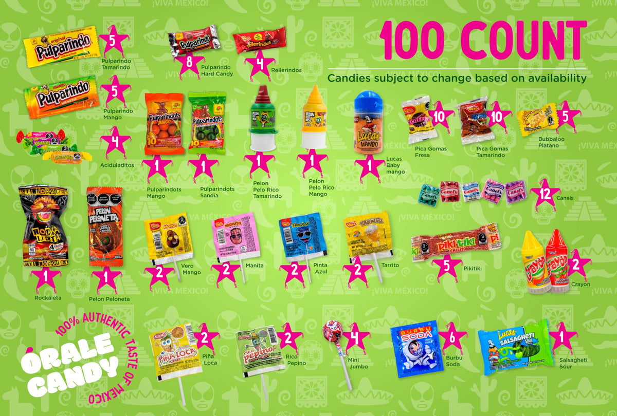 Órale Candy Mexican Candy Mix Assortment – 100-Count Variety Pack