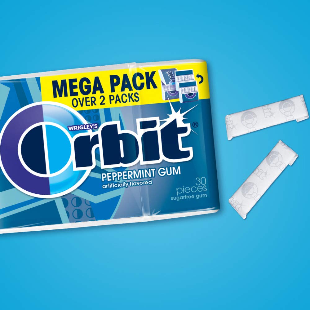 ORBIT Peppermint Sugar Free Chewing Gum Mega Pack – Travel Essentials for Spring Break | 30 Ct
