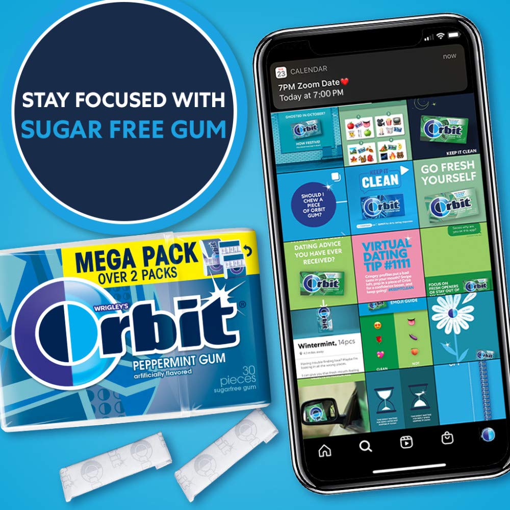 ORBIT Peppermint Sugar Free Chewing Gum Mega Pack – Travel Essentials for Spring Break | 30 Ct