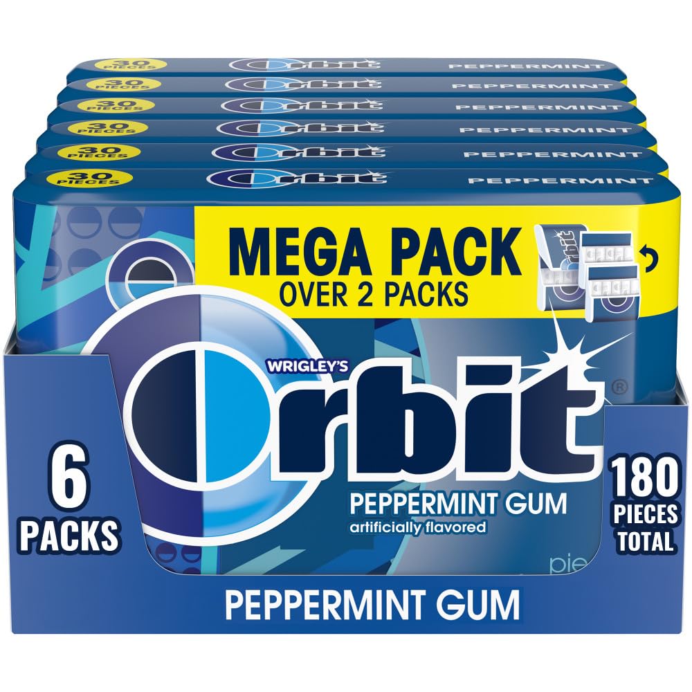 ORBIT Peppermint Sugar Free Chewing Gum Mega Pack – Travel Essentials for Spring Break | 30 Ct
