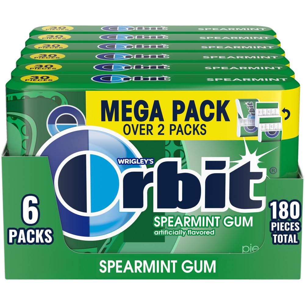 Orbit Spearmint Sugar Free Gum – Mega Pack (180 Pieces) ADA Accepted