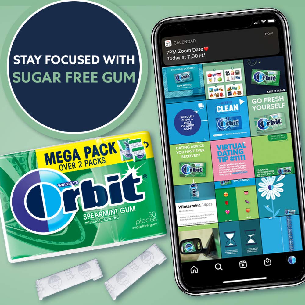 Orbit Spearmint Sugar Free Gum – Mega Pack (180 Pieces) ADA Accepted