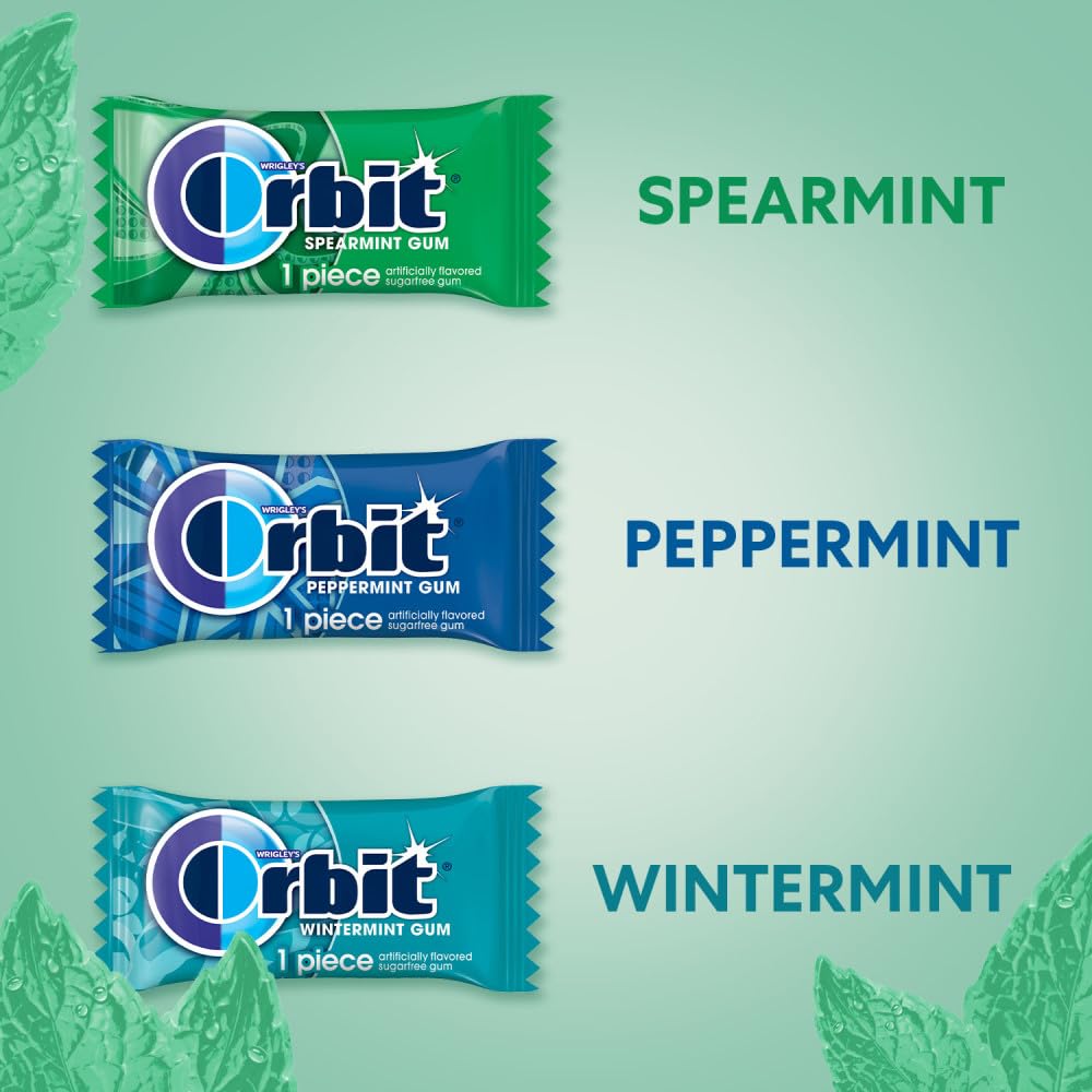Orbit Assorted Mint Sugar Free Gum Bulk Pack – Peppermint, Spearmint & Wintermint, 200 Pieces