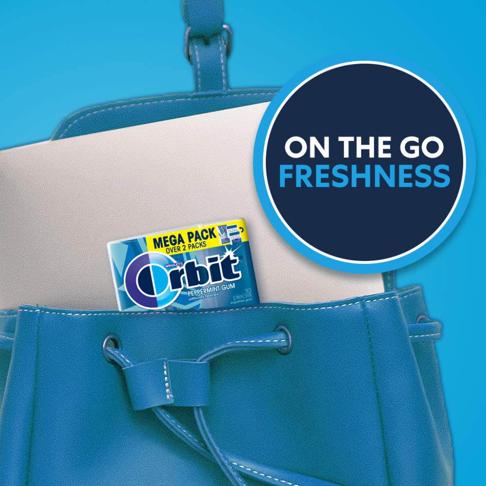 ORBIT Peppermint Sugar Free Chewing Gum Mega Pack – Travel Essentials for Spring Break | 30 Ct