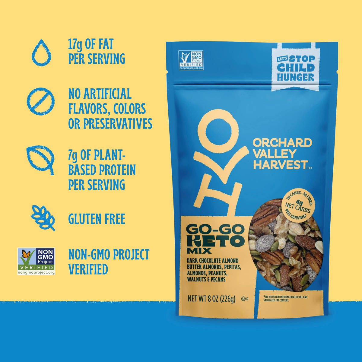 Orchard Valley Harvest Go-Go Keto Mix 14-Pack - Low Carb, Gluten Free, Non-GMO