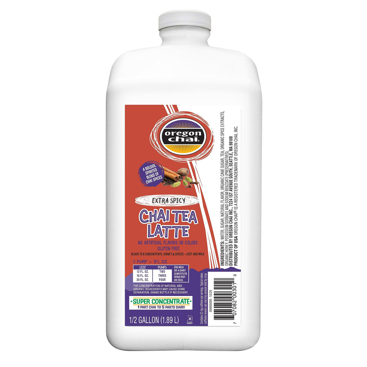 Oregon Chai Extra Spicy Super Concentrate – 64 oz Chai Latte