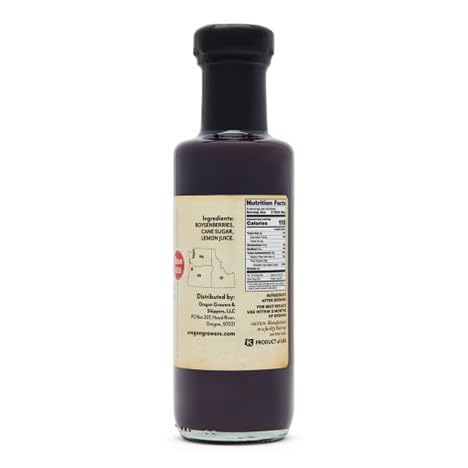 Oregon Growers Boysenberry Syrup – 8 oz Pack of 2, for Pancakes & Waffles