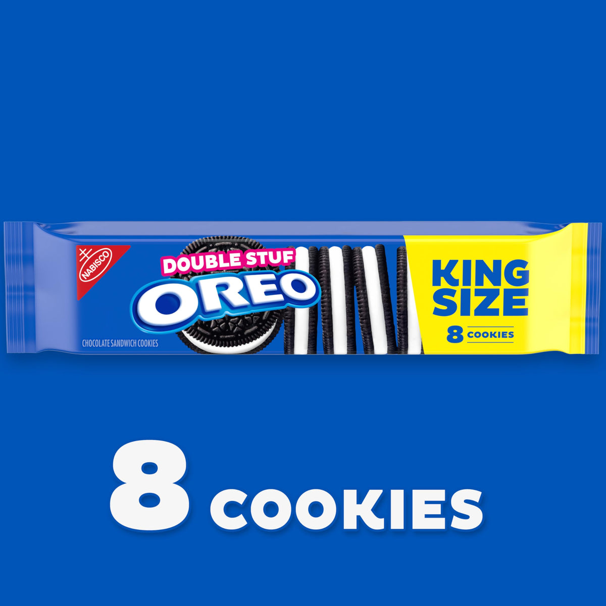 OREO Double Stuf Chocolate Sandwich Cookies – King Size 12-Pack (8 Cookies Each)