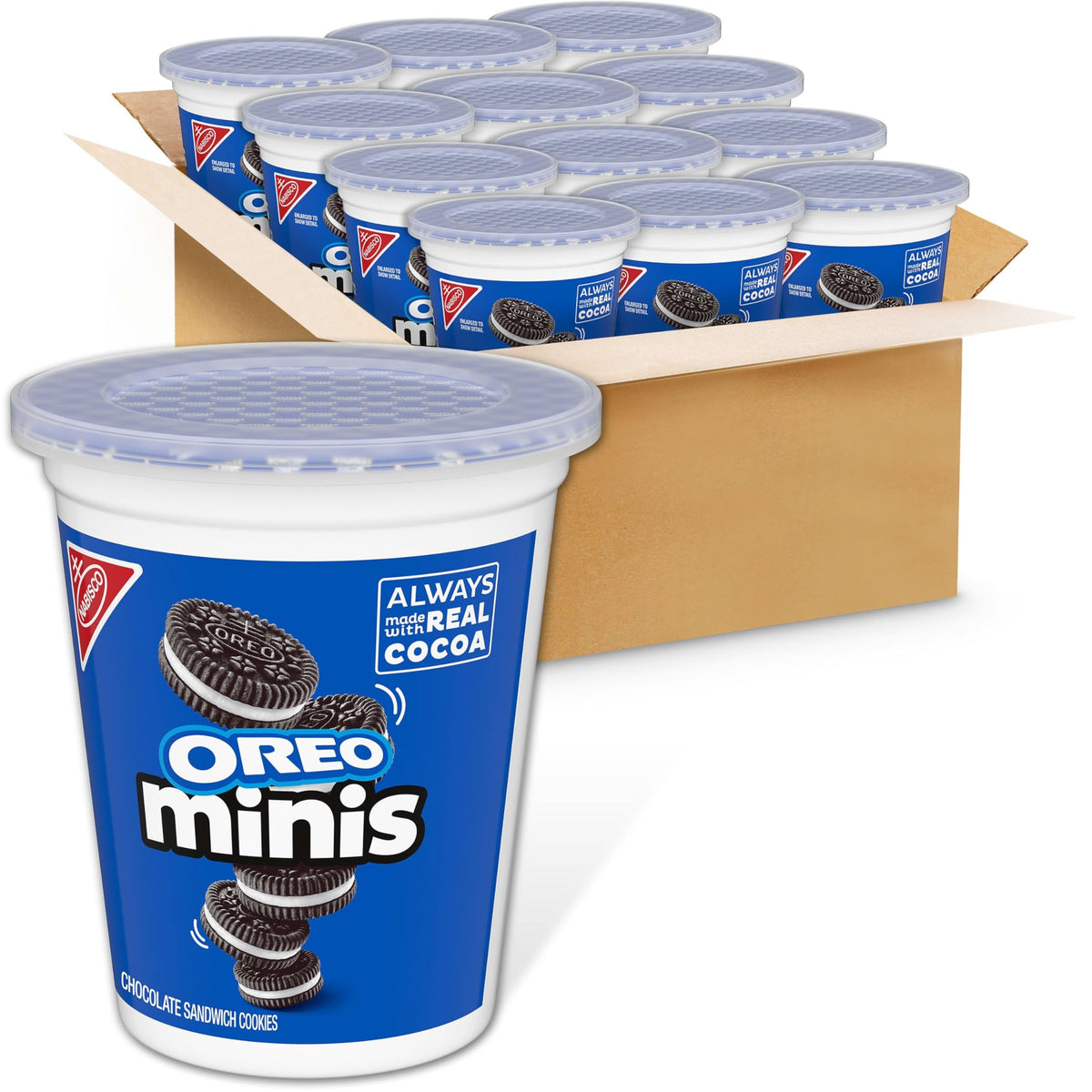 OREO Minis Chocolate Sandwich Cookies - 12 Snack Cups, 3.5 oz Each