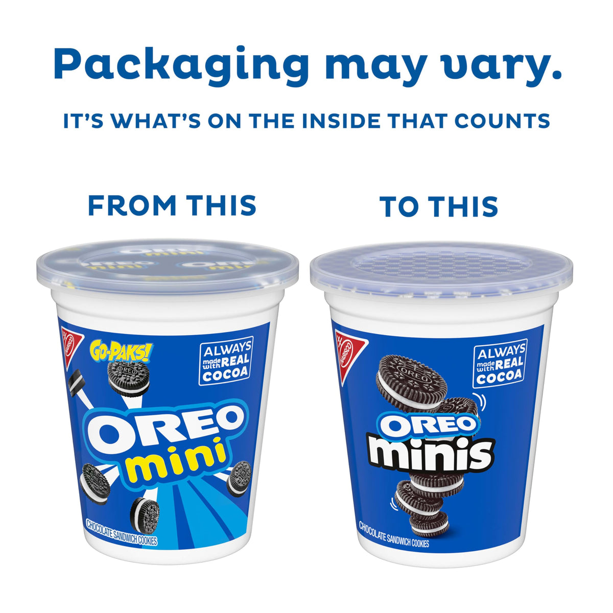 OREO Minis Chocolate Sandwich Cookies - 12 Snack Cups, 3.5 oz Each