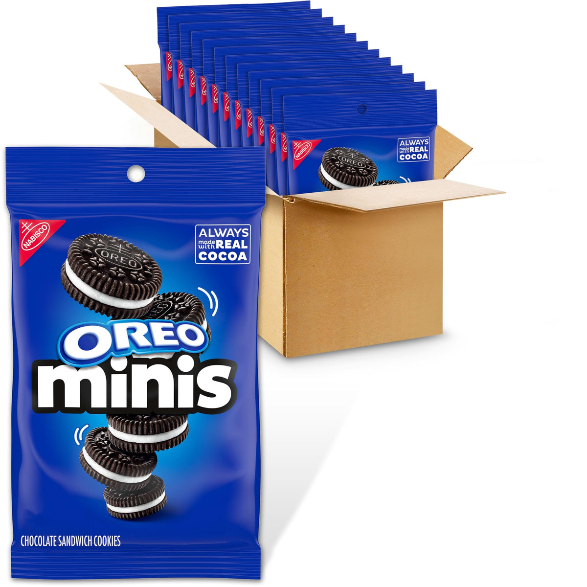 OREO Minis Chocolate Sandwich Cookies – 12 x 3 oz Bags | Real Cocoa & Creme