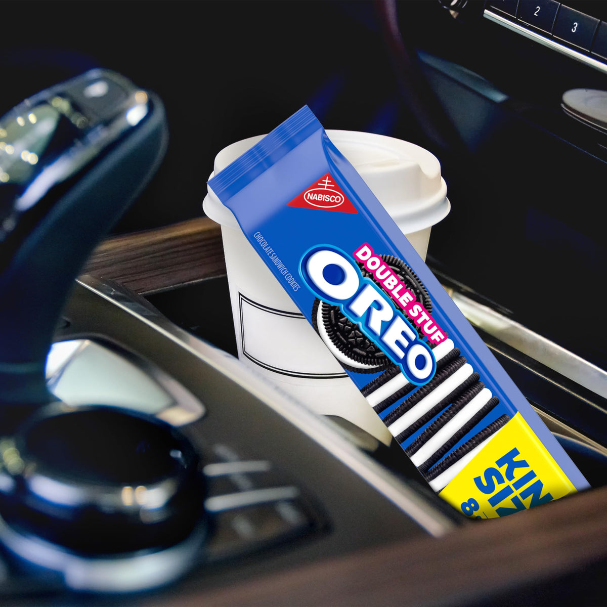 OREO Double Stuf Chocolate Sandwich Cookies – King Size 12-Pack (8 Cookies Each)