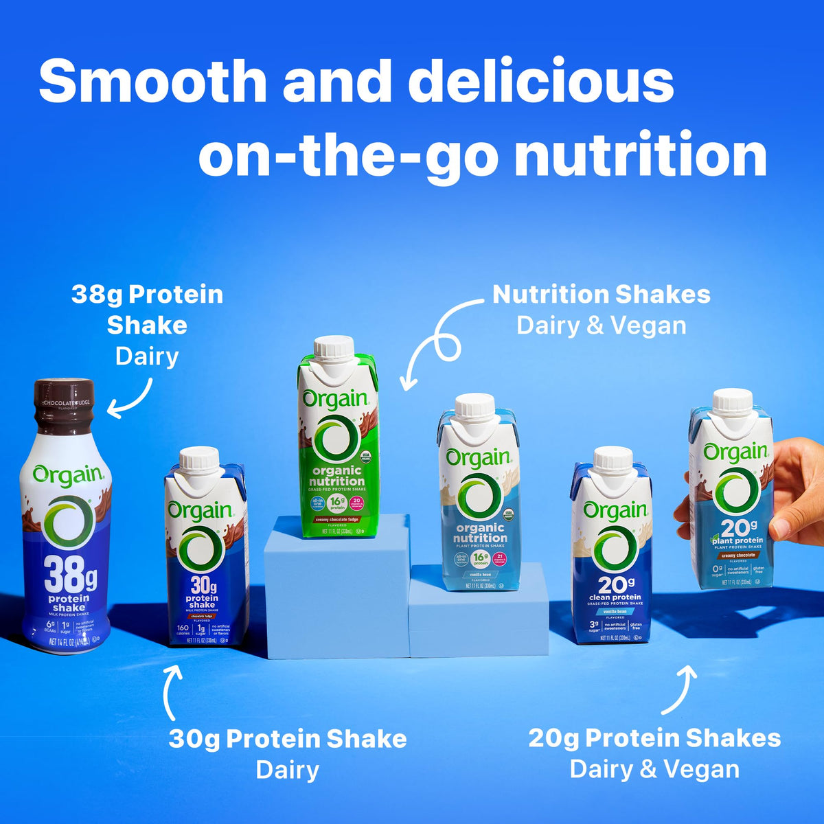 Orgain Café Latte 30g High Protein Shake – 12-Pack Ready-to-Drink, 1g Sugar, Gluten-Free