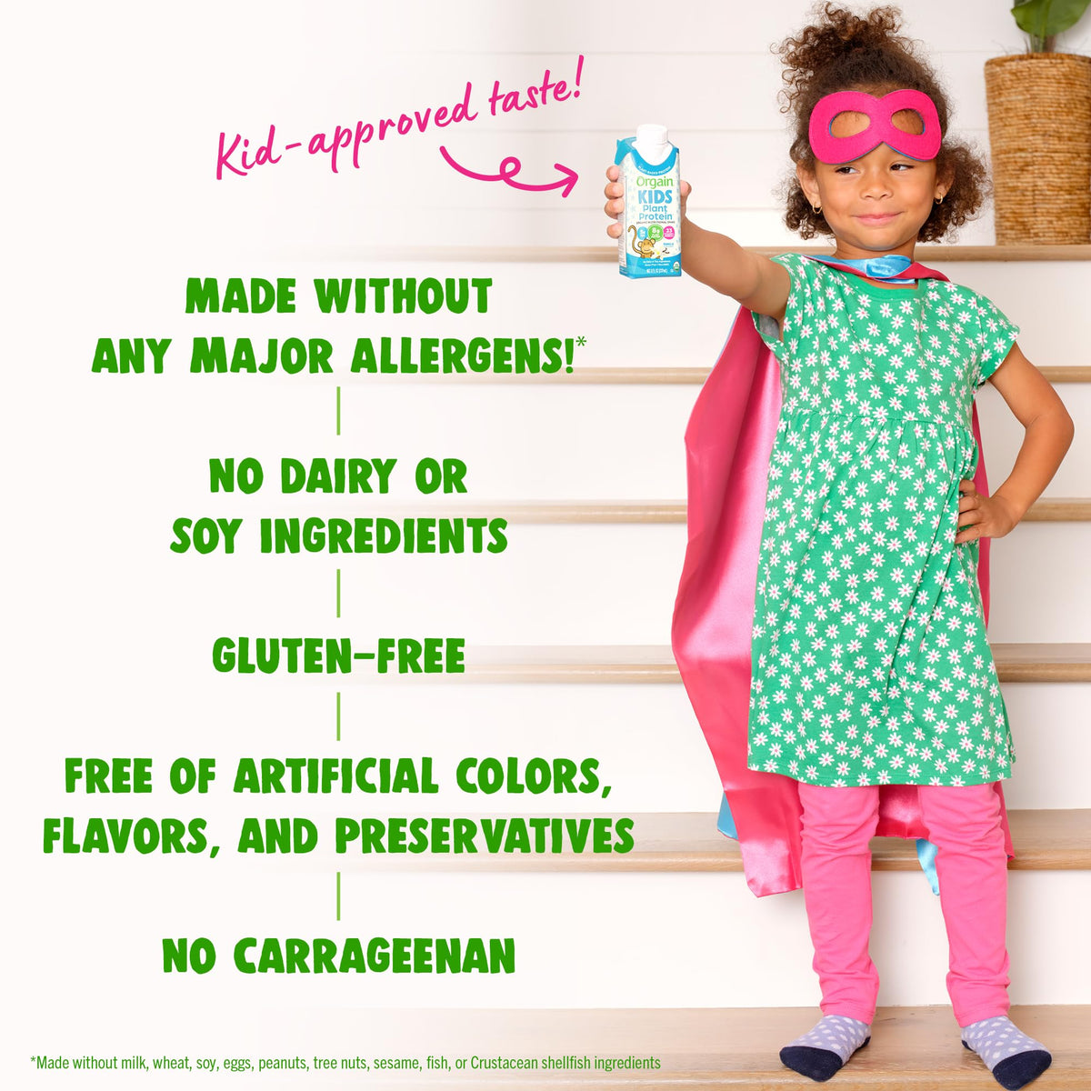 Orgain Organic Kids Vegan Protein Shake Vanilla – 8 g Plant Protein, 23 Vitamins, 12-Pack
