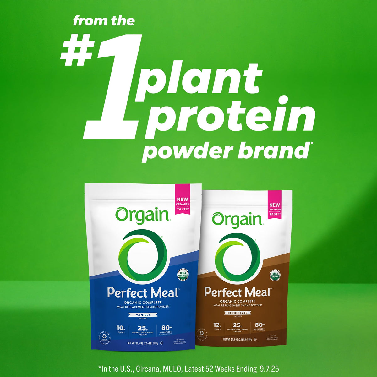 Orgain Perfect Meal – Organic Vegan Meal Replacement Protein Powder (Chocolate) | 25g Protein, 80+ Superfoods