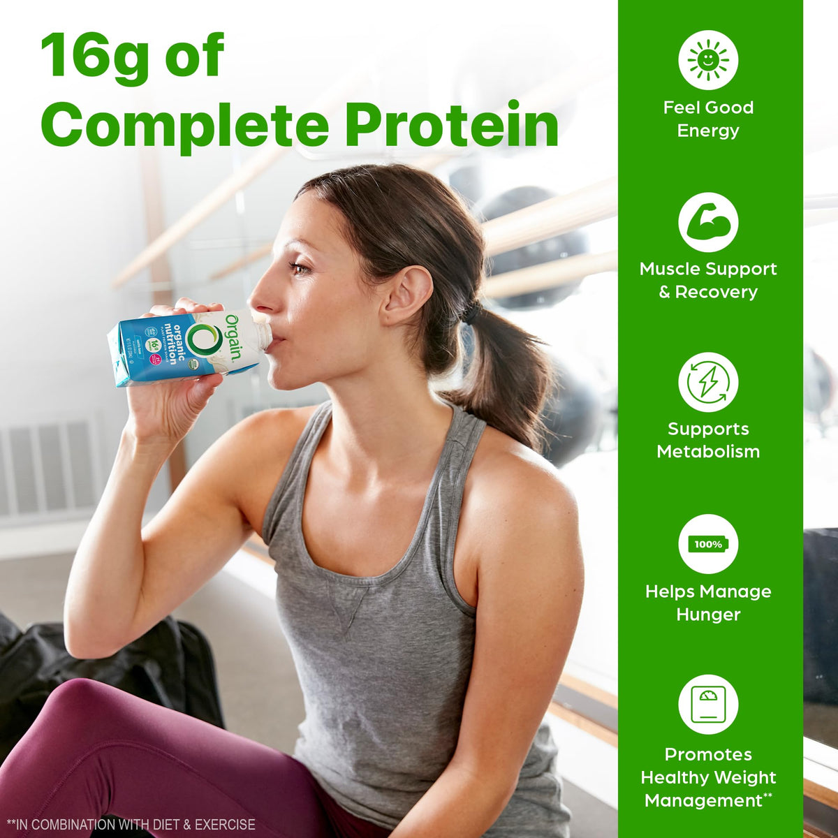 Orgain Organic Vegan Protein Shake Vanilla Bean — 16g Plant-Based Protein, 11 fl oz, 12-Pack