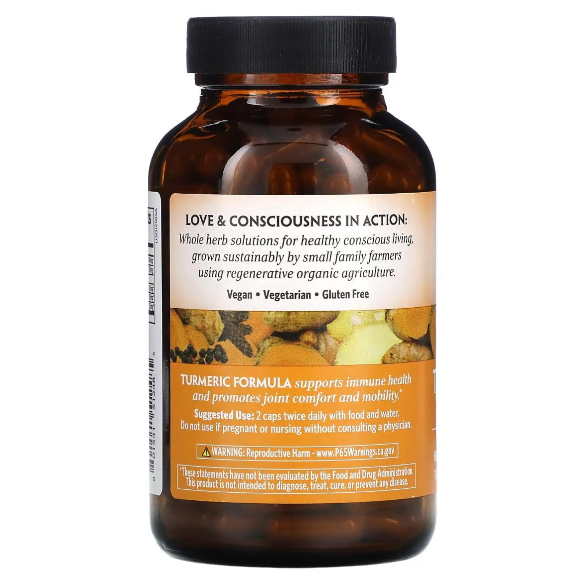 Organic India Turmeric Curcumin with Black Pepper – Whole Root Turmeric & 60 Capsules