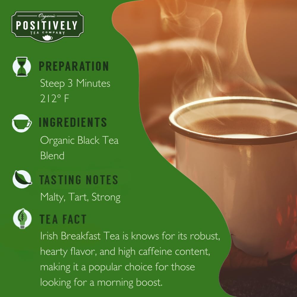 Organic Positively Tea Company Irish Breakfast Black Tea – Loose Leaf, 16 oz