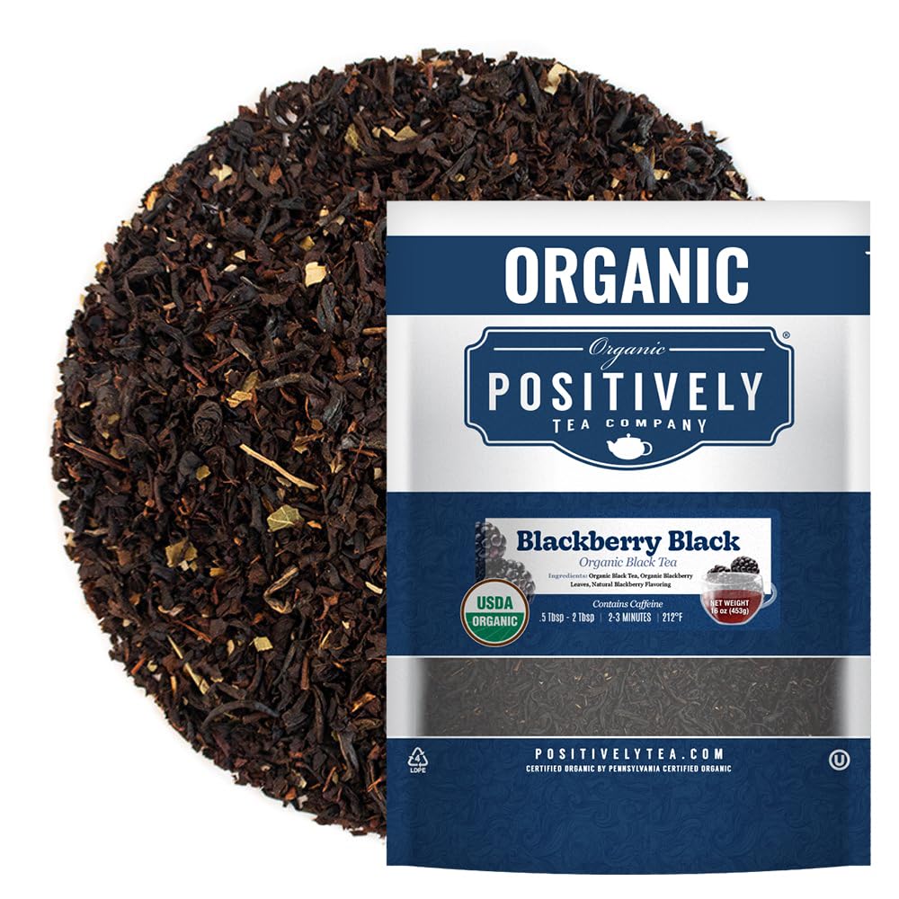 Organic Positively Tea Company Blackberry Black Tea – Loose Leaf, 16 oz