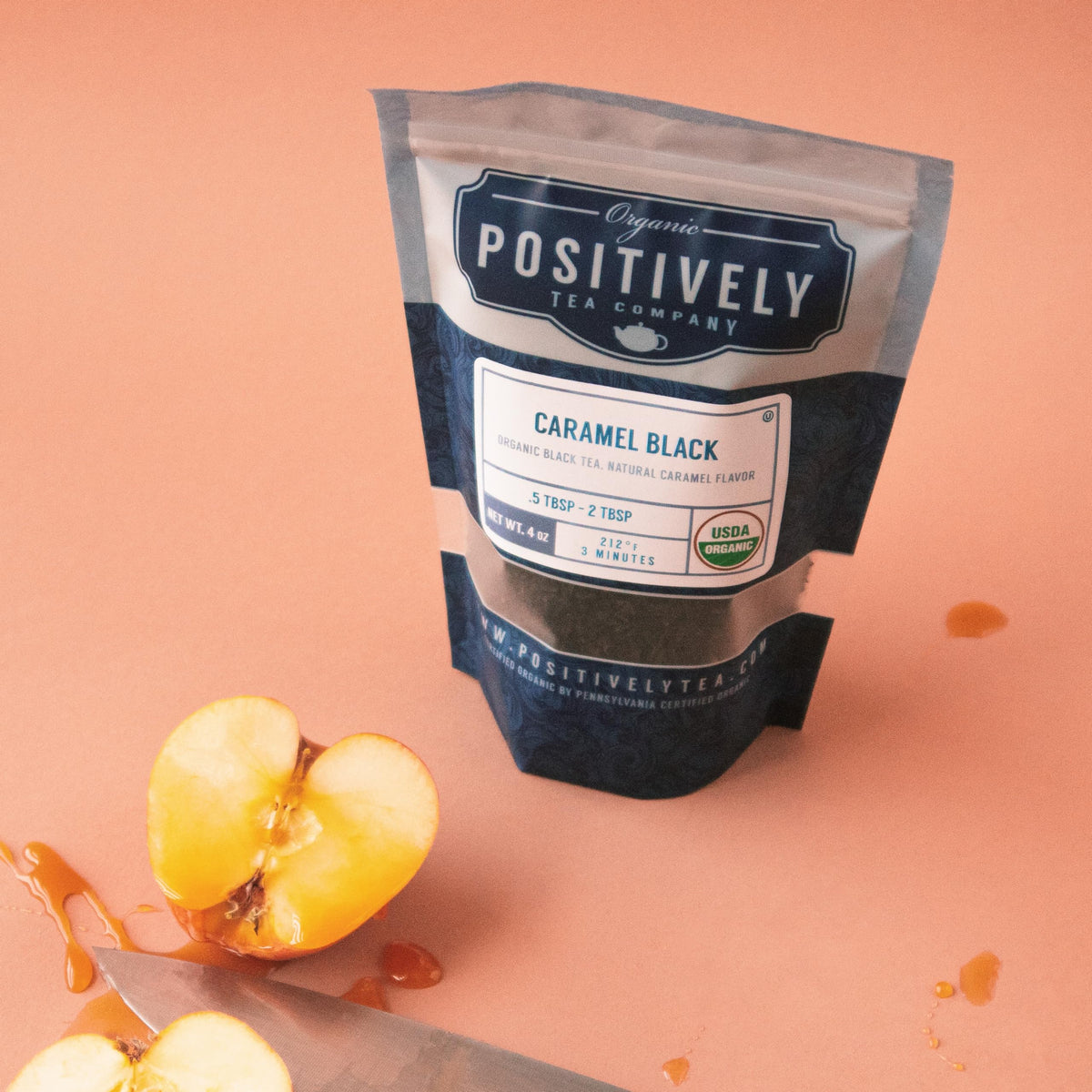 Organic Positively Tea Company Caramel Black Tea — Loose Leaf, 16 Ounce