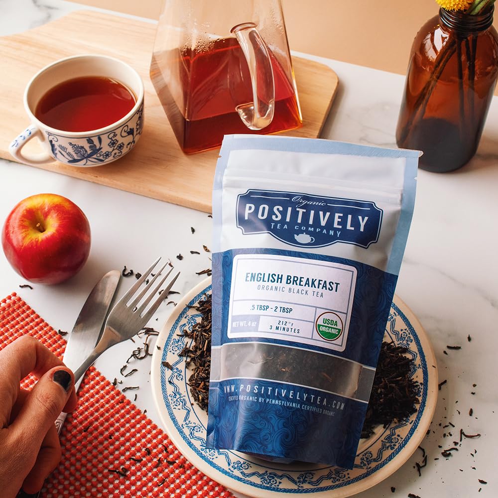 Organic English Breakfast Black Tea, Loose Leaf, 16 oz | Organic Positively Tea Company