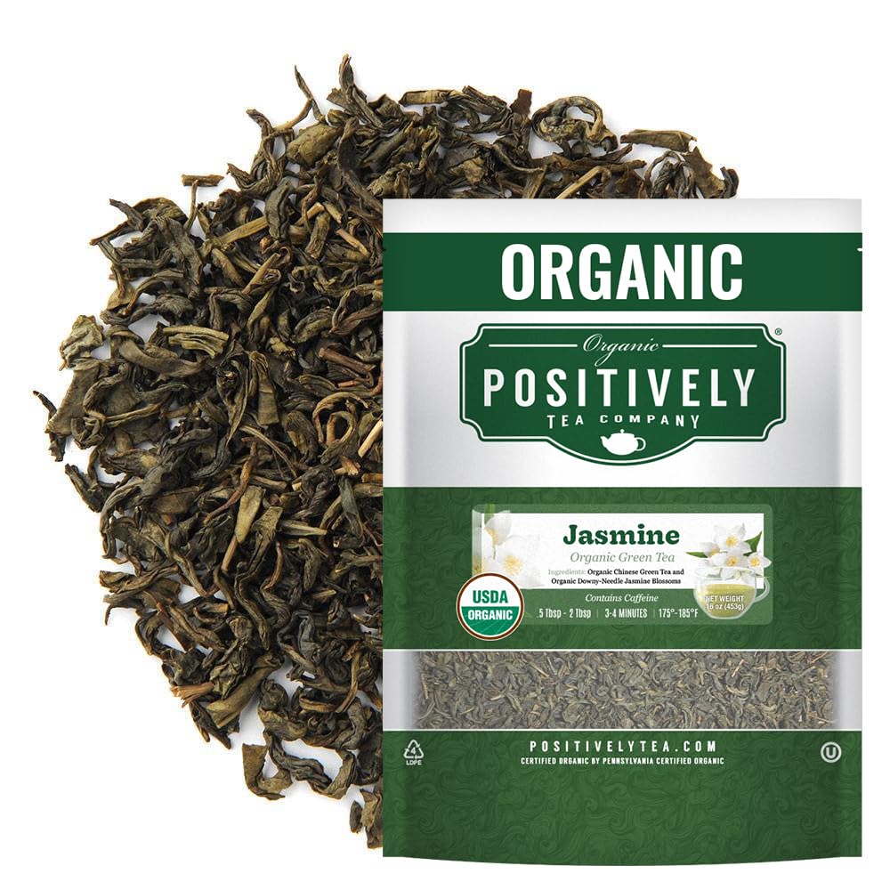 Organic Positively Tea Company Jasmine Green Tea - Loose Leaf, 16 Ounce