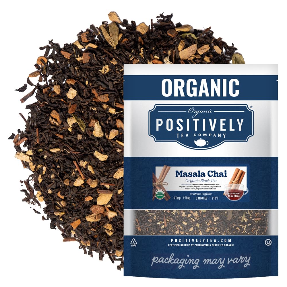 Organic Positively Tea Company Masala Chai Black Tea – Loose Leaf, 16 oz