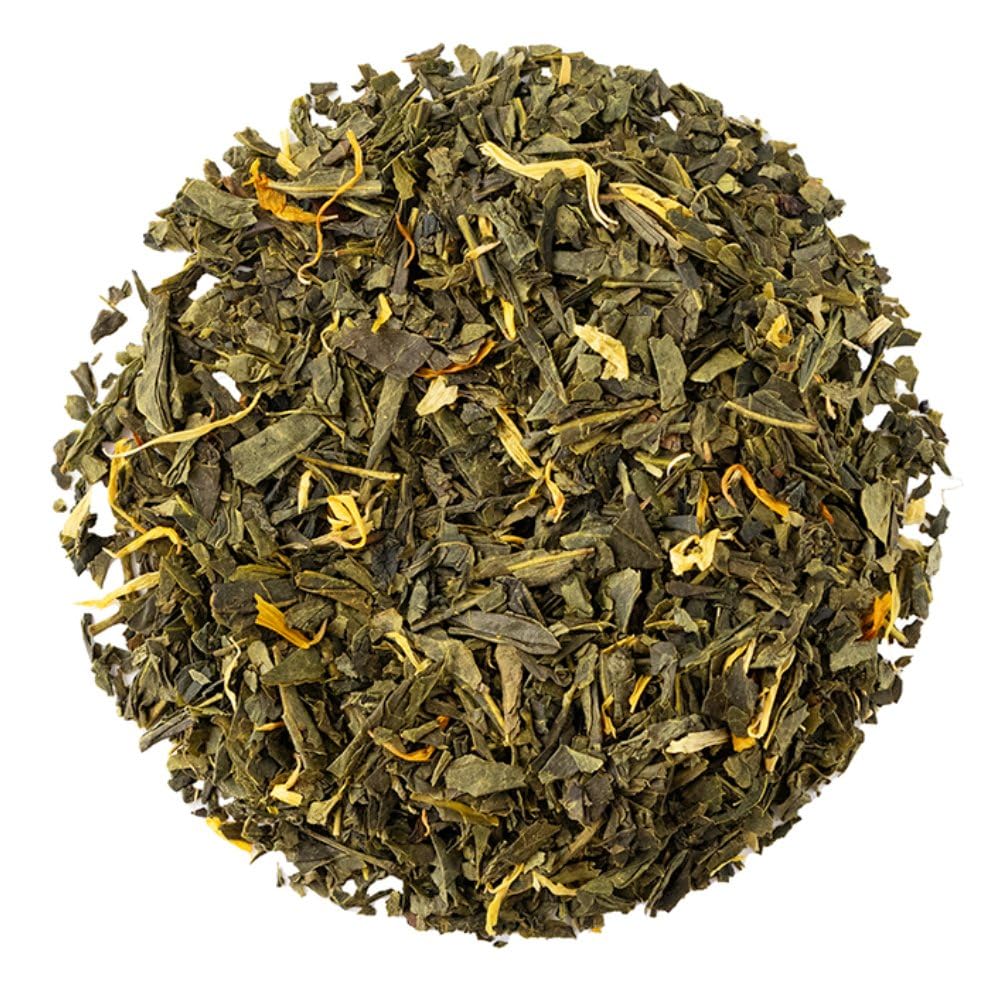 Organic Positively Tea Company Mango Green – Loose Leaf Green Tea, 16 oz