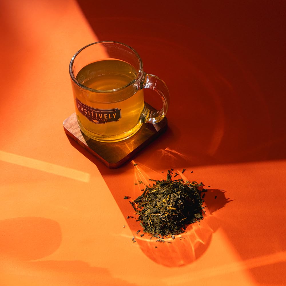 Organic Positively Tea Company Mango Green – Loose Leaf Green Tea, 16 oz