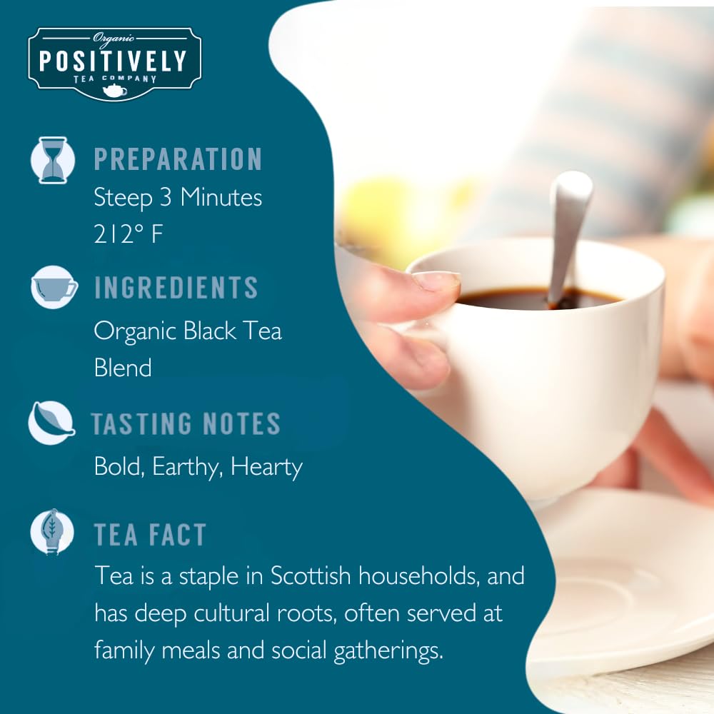 Organic Positively Tea Company Scottish Breakfast Black Tea – Loose Leaf, 16 oz – USDA Organic
