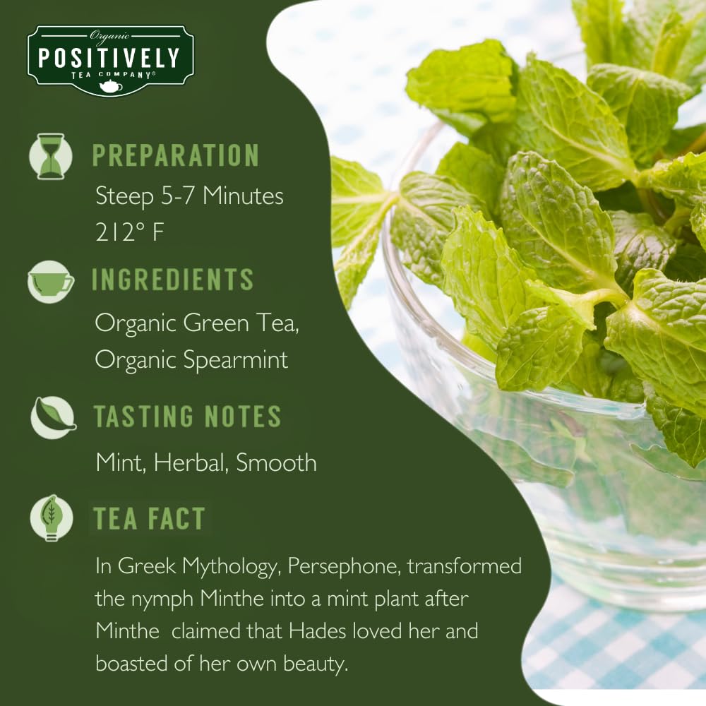 Organic Spearmint Green Tea — Loose Leaf, USDA Organic, 1 lb | Organic Positively Tea Company