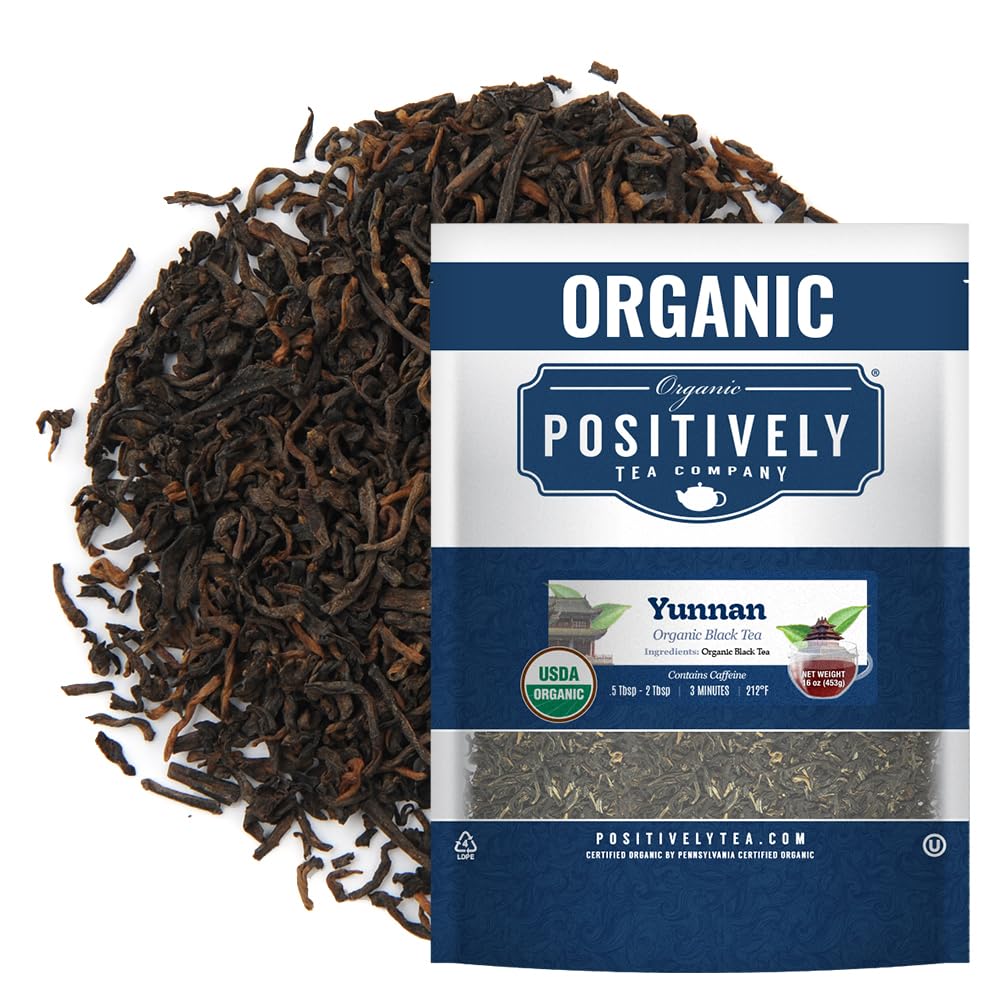 Organic Positively Tea Company Yunnan Black Tea – Loose Leaf, 16 oz | USDA Organic