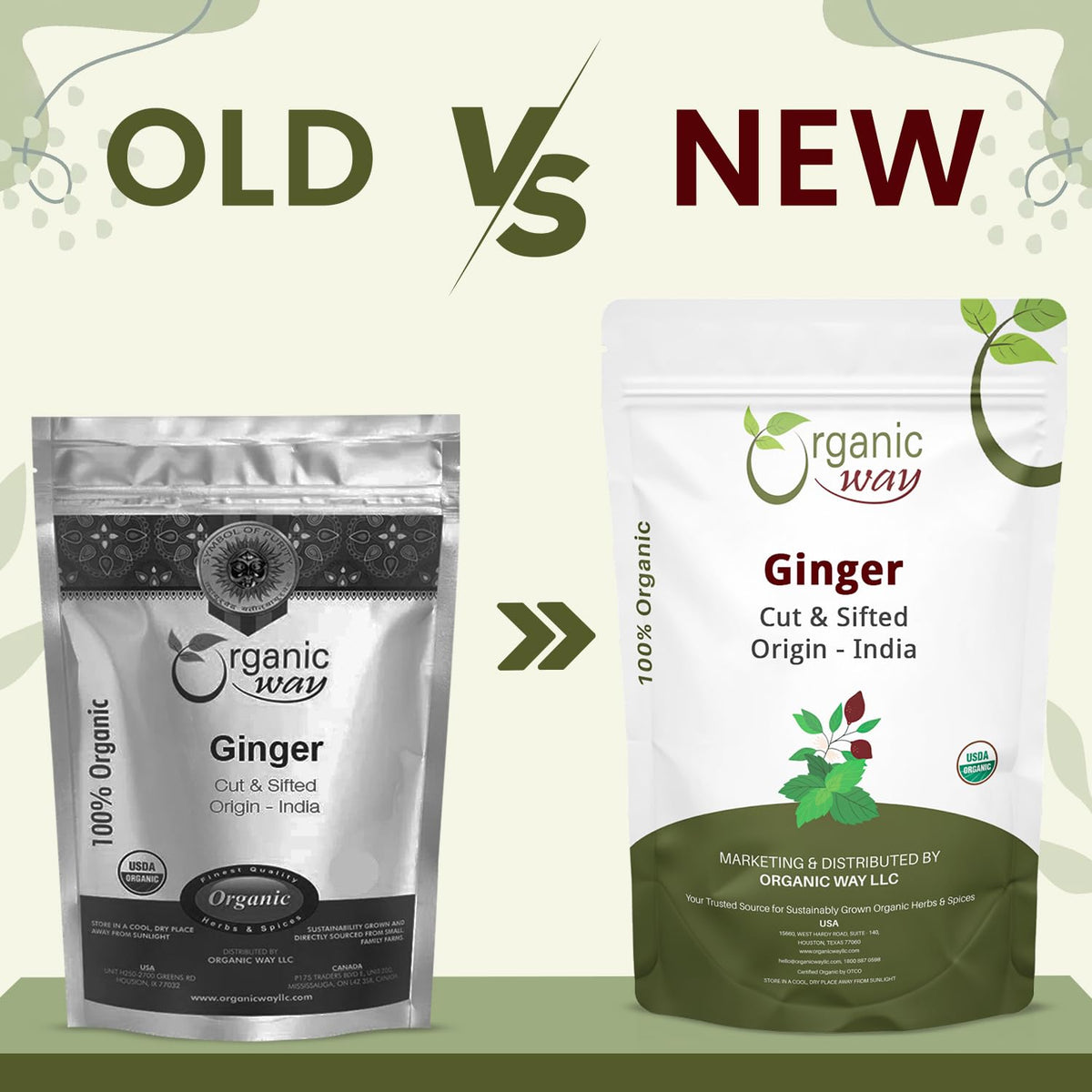 Organic Way Dried Ginger Root Cut & Sifted – Premium Organic Ginger 2LBS