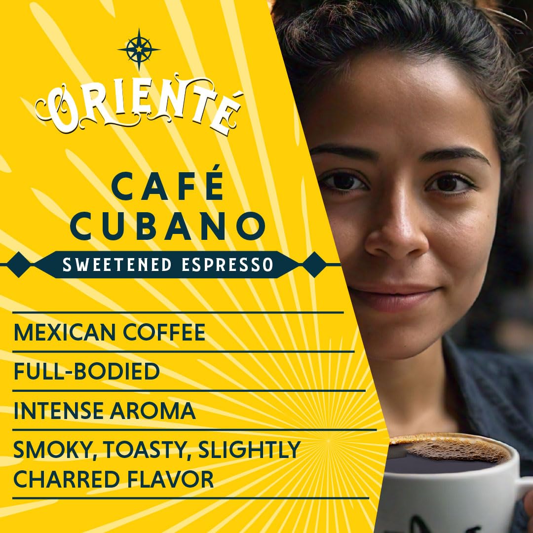 Oriente Sweetened Espresso Pods – 50 Ct Dark Roast Cuban Coffee, 100% Arabica, Keurig K-Cup Compatible