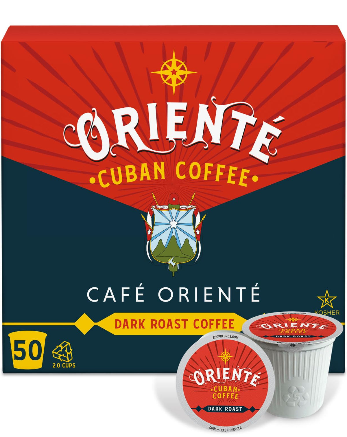 Oriente Dark Roast Coffee Pods – 50 ct, 100% Arabica, Keurig Compatible