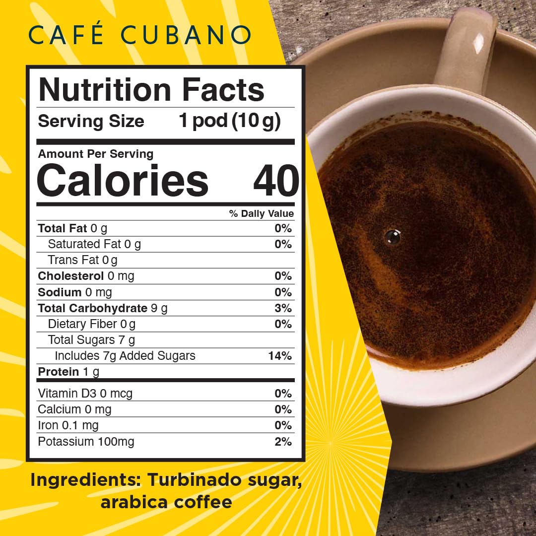 Oriente Sweetened Espresso Pods – 50 Ct Dark Roast Cuban Coffee, 100% Arabica, Keurig K-Cup Compatible