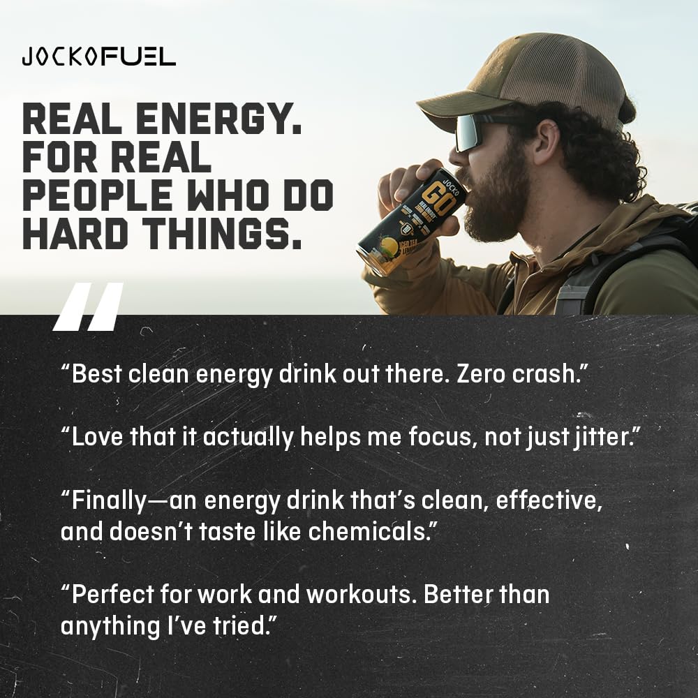 Origin Jocko GO Energy Drink – Lemon Lime, Sugar Free, Keto, 12 Pack