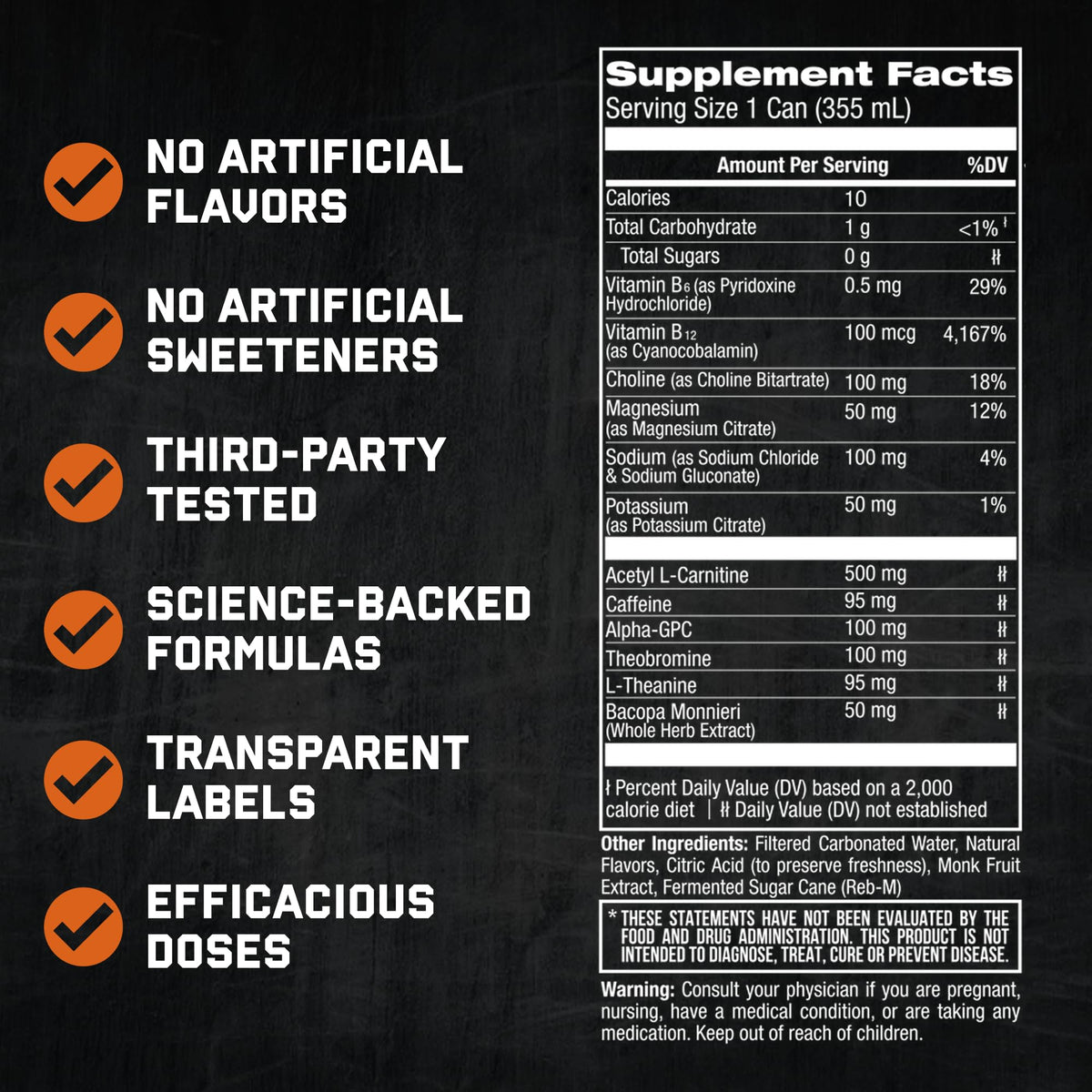 Origin JOCKO GO Energy Drink – No Sugar, Keto, Electrolytes, B Vitamins, L-Theanine, Magnesium | Afterburner Orange, 12 Pack
