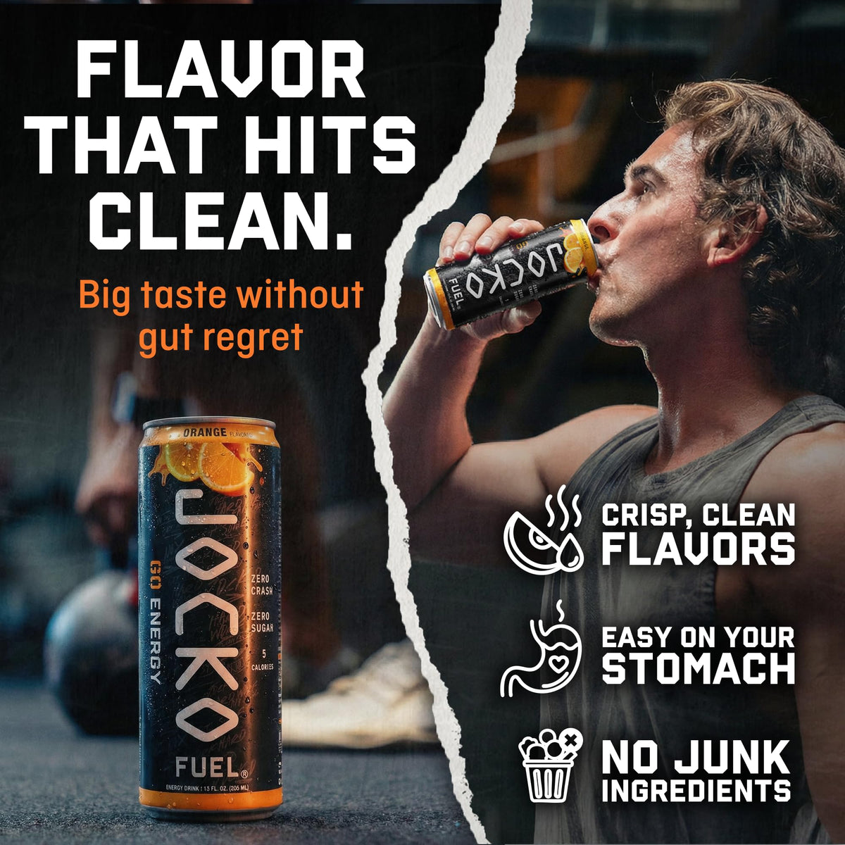 Origin JOCKO GO Energy Drink – No Sugar, Keto, Electrolytes, B Vitamins, L-Theanine, Magnesium | Afterburner Orange, 12 Pack